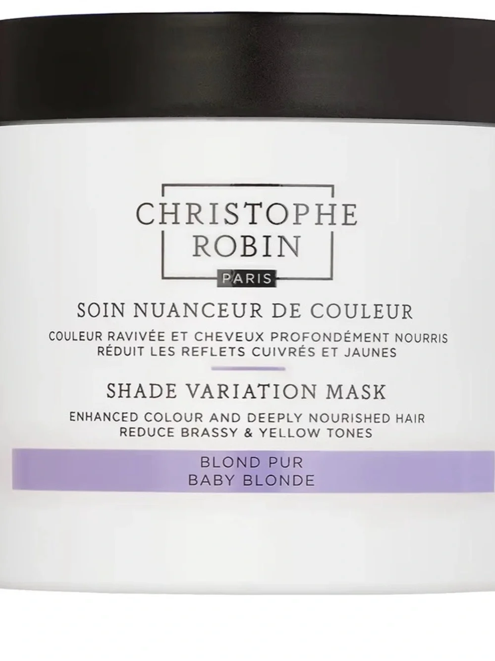 Christophe Robin Shade Variation Mask Baby Blonde 250ml Nutritive Hair Care New